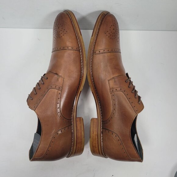 J&M Est 1850 Men’s Brown Leather Wing Tip Dress Shoes 20-1896 US Size 13 - Picture 6 of 8